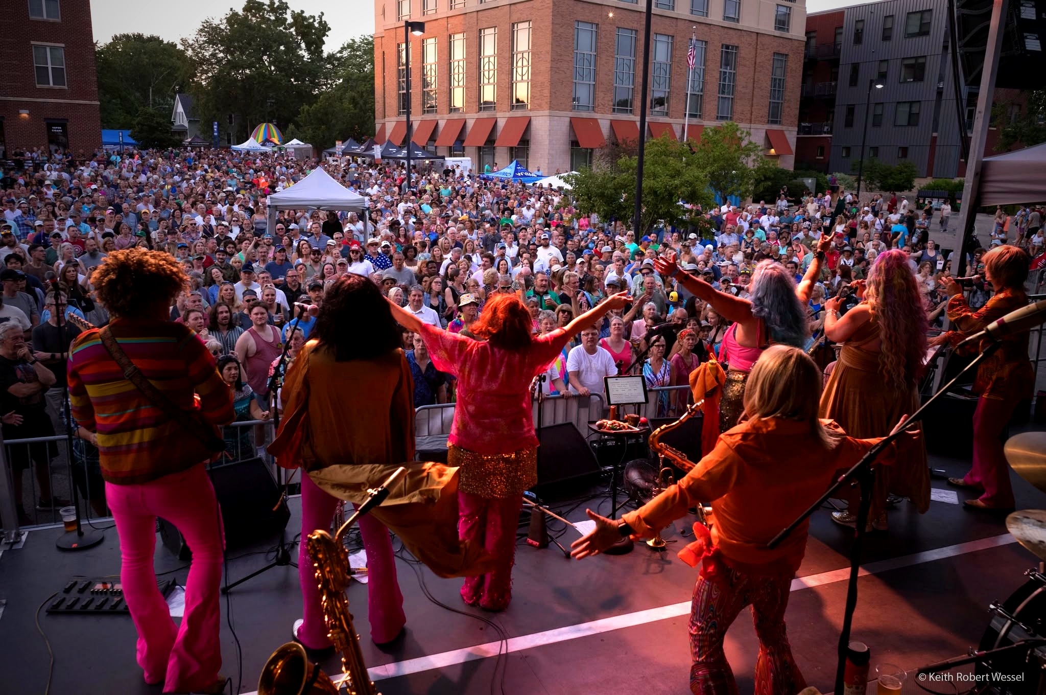 A packed AtwoodFest audience viewed from the stage